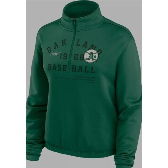 Nike Oakland Athletics Women's Cooperstown Collection Rewind 1/2 Zip Jacket NWT - Picture 1 of 7